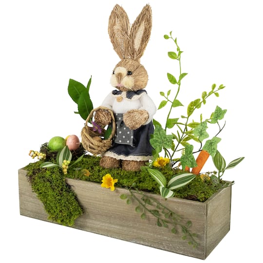17.25" Boxed Garden Arrangement with Bunny Easter Decoration